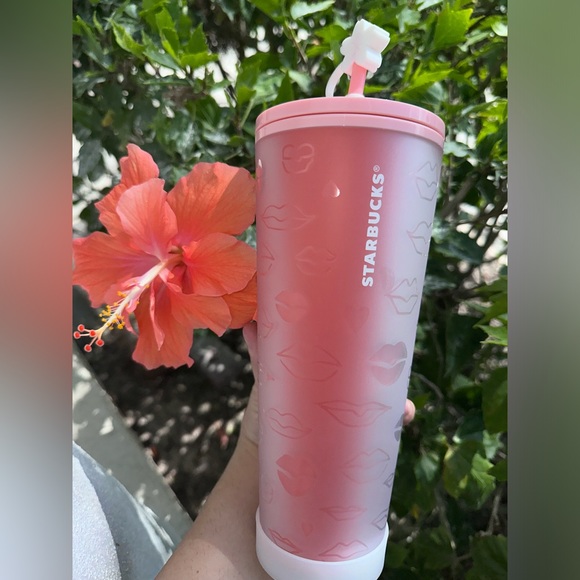 Starbucks Valentine 2021 Red and Pink Lips Soft Touch Tumbler - Picture 10 of 12